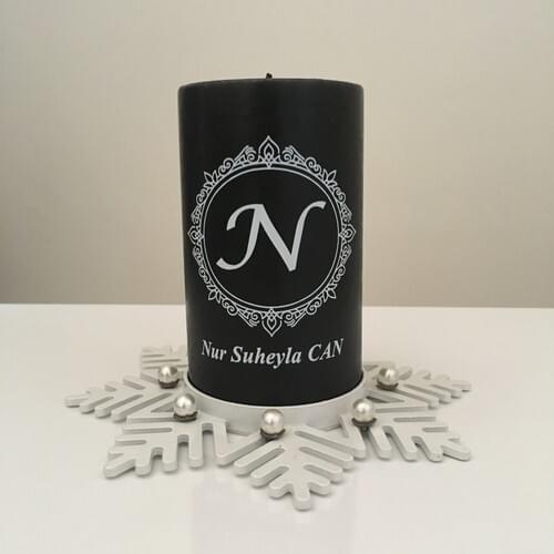 Mybamba Wear Sweetheart and Friend Printed Black Candle