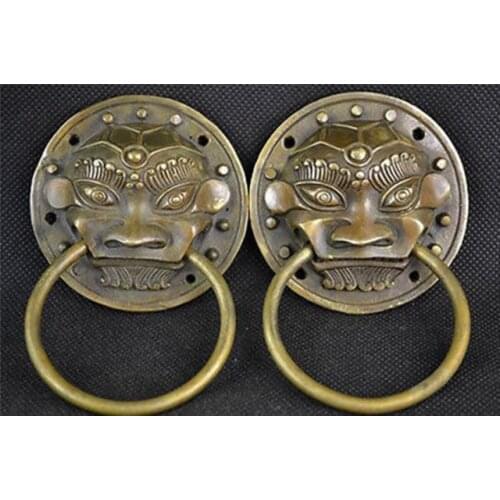 House decoration crafts Decorated Handwork Copper Carving Dragon Exorcism Door Holder Statue NRR8 cooking tools Brass brass