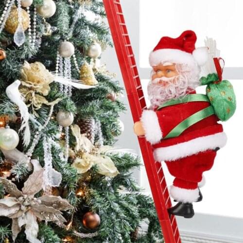Electric Santa Claus Climb Ladder Christmas Hanging Decoration Christmas Tree Ornaments Party Kids Gifts