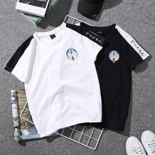 Japan T Shirts Women Anime Harajuku Tshirt Streetwear Women 2019 Summer Cartoon Doraemon T Shirt Female Kawaii Shirts Tops Girl