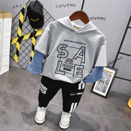 Baby Boys Sets Casual Plaid Long Sleeve Shirt Hooded Sweatshirt Pants Kids Clothing 2020 Spring Toddler Child Suits 2 3 4 5 6 Y