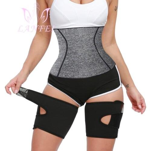 LANFEI Women Waist Trainer Leg Trimmer Belt Slimming Body Shaper Sweat Corset Weight Loss Neoprene Tight Gym Workout Band Strap