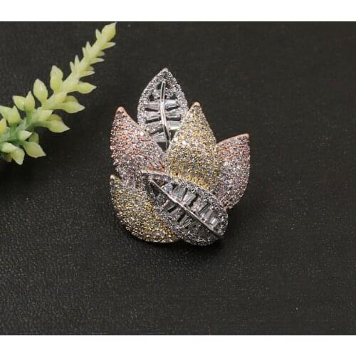 Vanifin Fashion Jewelry High Quality Exquisite Leaf Brooch Pin design for Engagement Wedding Micro Paved Zircon Popular Gifts