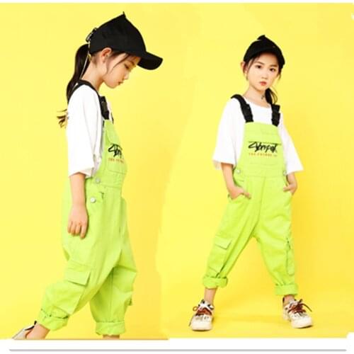 T Shirt Tops Pants Hip Hop Costumes for Girls Boys Show Stage Wear Kids Dance Clothes Jazz Ballroom Dancing Competition Costumes