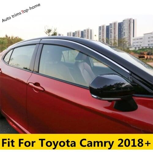 Yimaautotrims Window Visors Awnings Wind Rain Deflector Visor Guard Vent Cover Kit Fit For Toyota Camry 2018 - 2021 Exterior