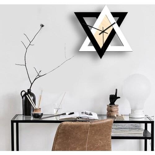 Nordic Personality Black and White Creative decorations Wall Clock Vintage Mute Minimalist Decorative Quiet Rustic Shabby Clock