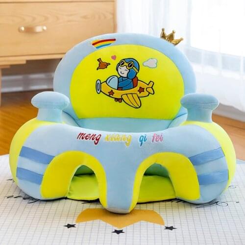 Plush Chair Feeding Seat Skin Cartoon Animal Velvet Seat Cover No Filling Learning Sit Seats Chair for Toddler Nest Puff