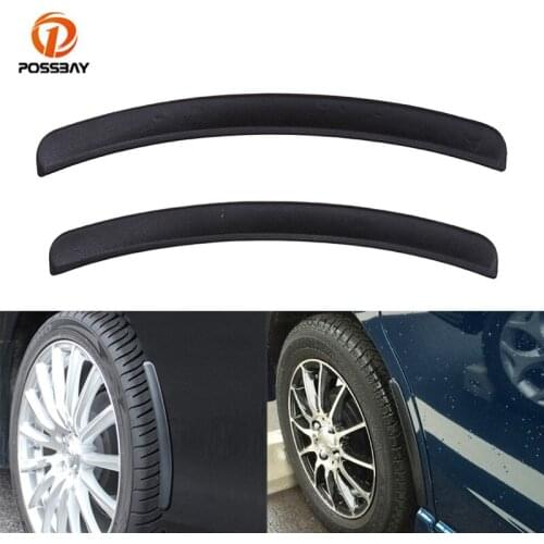 POSSBAY 2Pcs Universal Car Fender Flare Arch Sticker Anti Collision Fender Vents Protector Strip Black Auto Truck Wheel Brow