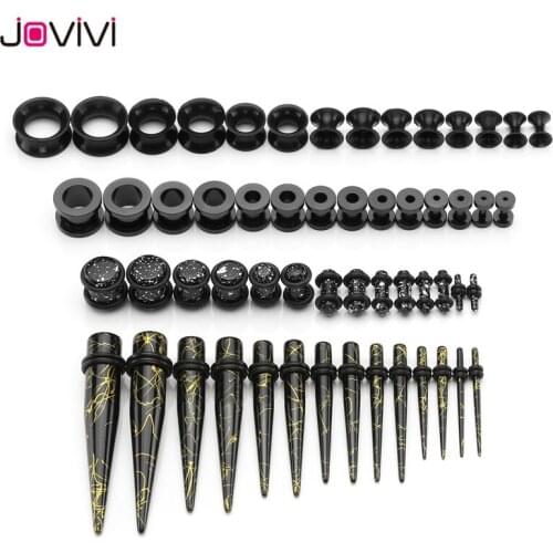 JOVIVI Stainless Steel Ear Expander Screw Tunnel Thin Silicone Double Flared Flexible Tunnel Acrylic Tapers Ear Plugs Ear Tunnel