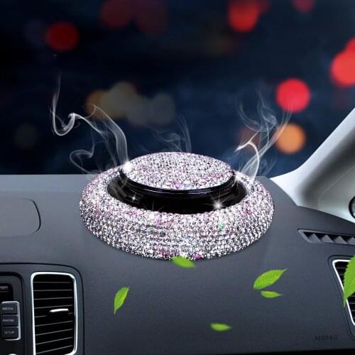 LEEPEE Crystal Diamond Flying Saucer Self-adhesive Car Ornament Perfume Car styling Bling Car Air Freshener
