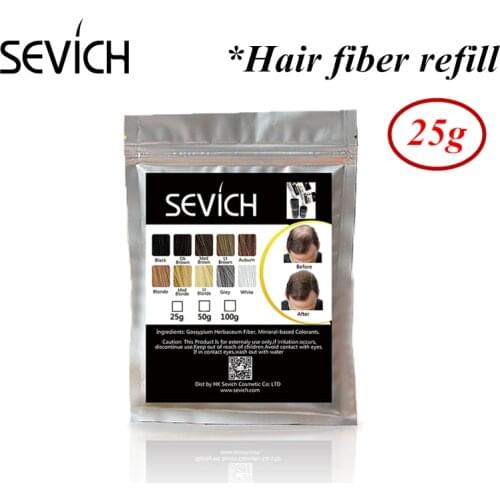 Sevich Beauty Hair Loss Treatment Concealer Hair Fiber Keratin Hair Building Fibre Styling powder Refill 25g 10colors