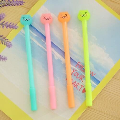 DL Korean cute adorable bear creative pen student stationery prize black pen easy to eliminate the friction Teaching equipment