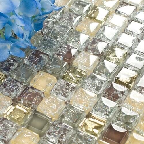 Bathroom Glass mosaic tile Glass Mosaic Tile Kitchen backsplash bathroom shower TV background fireplace decor