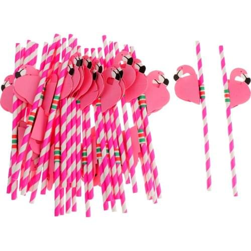 Available Straws Striped Flamenco Paper For Christmas Party Easter Dinnerware