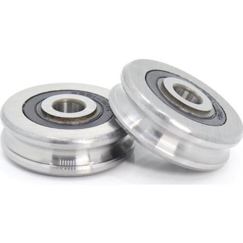 Outer Ring With U-groove Bearing 8*37*11*13 mm 2PCS Wire Cable Pulley Bearing Walking Heavy Pulley Crane U Groove Wheel Bearings