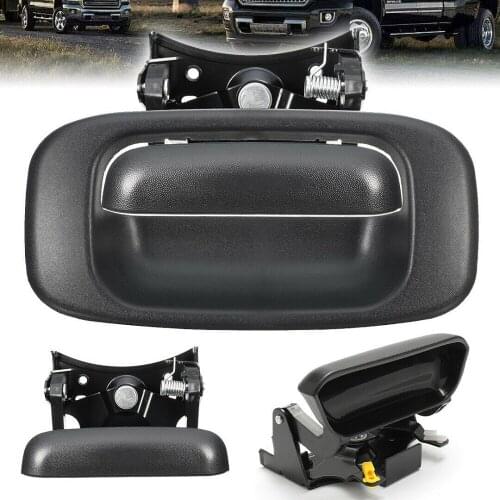 Rear Outside Tail Gate Tailgate Liftgate Latch Door Handle & Bezel Set for 99-07 Chevy Silverado GMC Sierra