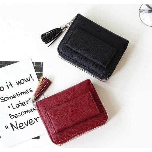 Tassel Women Wallet Small Cute Wallet Women Short Leather Women Wallets Zipper Purses Portefeuille Female Coin Purse Clutch