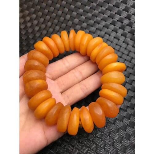 100% Natural old amber bracelet amber beads bracelets for men bracelet no heated no pressed real amber 70g