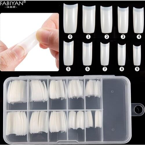 100pcs Box Package Natural Tips Half Cover Lady French False Nail Acrylic Finger UV Tools Natural Color