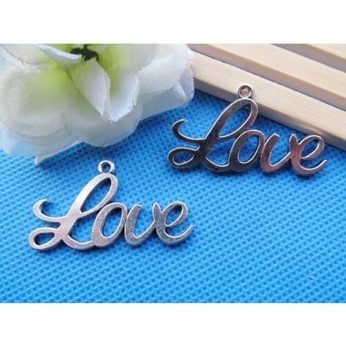 15pcs 23mmx40.70mm Antique Silver tone/Antique Bronze Love Connector Pendant Charm/Finding,for Bracelet,DIY Jewellry Accessory