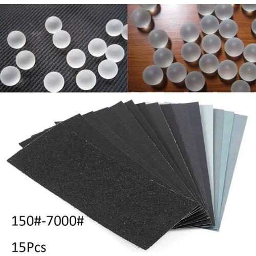 15PCS 57*140mm Wet And Dry Sand Paper Polishing 50-7000 Grit Hand Abrasive Tools Sanding Paper Fine Grinding Jewellery Sandpaper