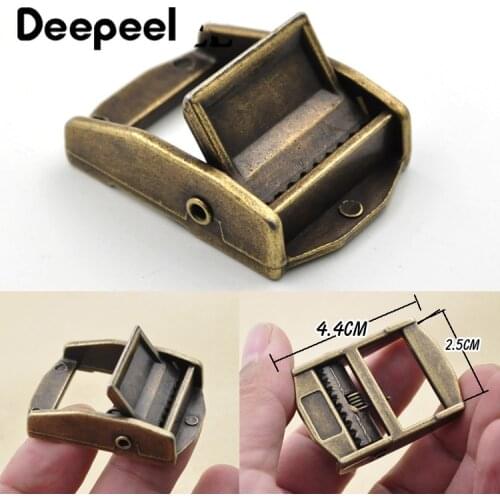 2/4pcs 25mm Bronze Metal Webbing Strap Buckle Adjustable Keeper Belt End Clip Hooks For Bag Outdoor Backpack DIY Hardware