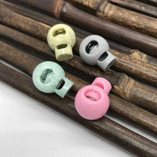 20Pcs High-grade Pattern Bone China Plastic Spring Buckle DIY Crafts Adjustment Buckle Sportswear Rope Clasp Sewing Accessories