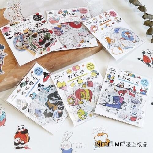 40Pcs/bag 20Designs Cute Diary Sticker Scrapbooking Heart Beat Series Japanese Kawaii Creative Stationery Deco Sticker