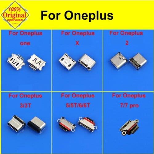 50pcs Micro USB Jack Charging Port For Oneplus One 1 Two 2 3 3t X Five 5 5T 6 6t 7 7 1+7 pro Power Charger Connector Socket