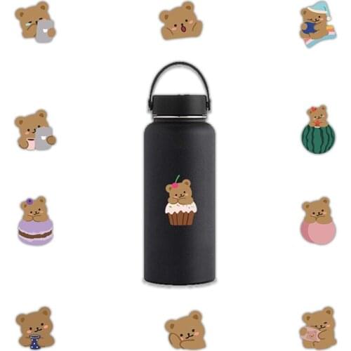 60 Pcs Cute Bear Stationery Stickers Kawaii Bear Cartoon Stickers Paper Adhesive Sticker For Kids Scrapbooking Diary Supplies