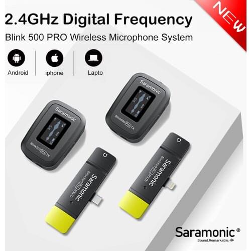 Saramonic Blink500 Blink 500 Pro B3 B4 B5 B6 Wireless Lavalier Microphone Dual Channel Condenser Mic for Type C Lightning phone