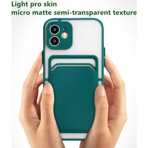 Skin-sensing card case for iphone 11 Pro max 12 mini 6s 7 8 xr x xs max se 2020 mobile phone protective All-inclusive lens case