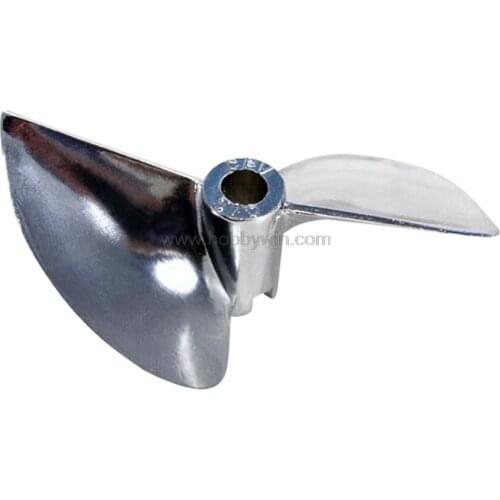 D70xP1.5 Chrome Plated Aluminum RC Speed Boat Two-blade Propeller 1/4 inch -570