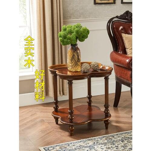 European Side Table Coffee Table Small Modern Simple Leisure Round Table American Living Room Sofa Round Corner Table All Solid