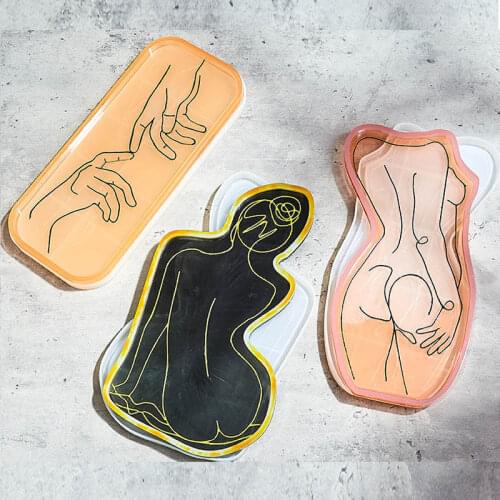 Sexy Woman Tray Molds Body Shape Silicone Coaster Molds Female Model Holder Resin Plaster Casting Molds for DIY Craft Making