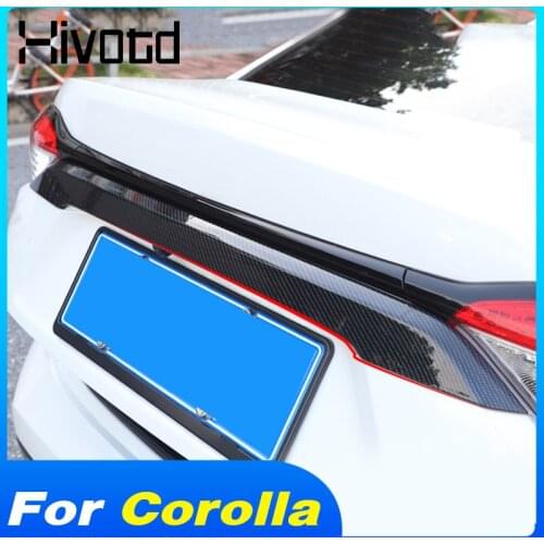 Hivotd Rear Trunk Door Mouldings Exterior Accessories Decoration Strip Tailgate Trim Car Styling For Toyota Corolla Sedan 2020