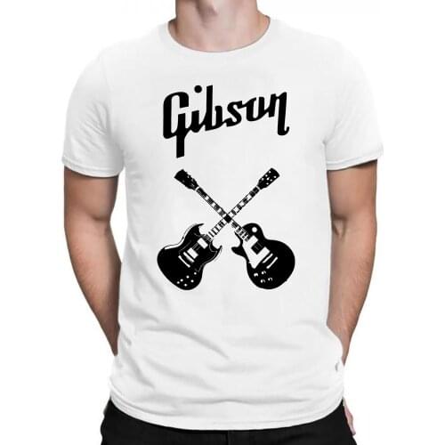 Cool Gibson Guitar Graphic Tee Mens Gibson T-shirt Rock Grunge Music Lover Tees Hipster Tops Hip Hop Shirt Casual Tops