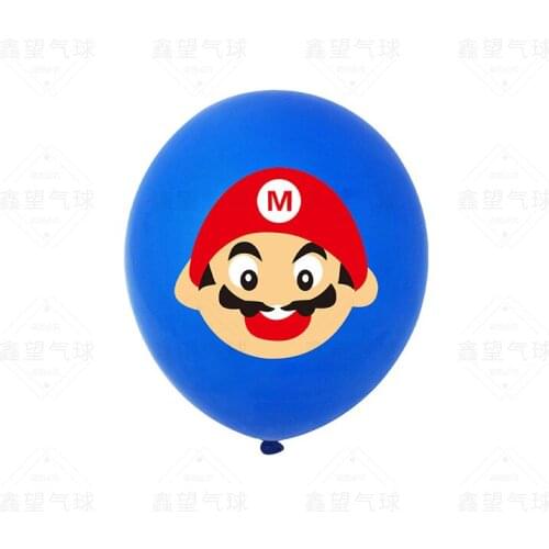 Anime Super Mario Cartoon Pattern Print Latex Balloon Childrens Birthday Party Decoration Balloon Wedding Event Decoration Toys