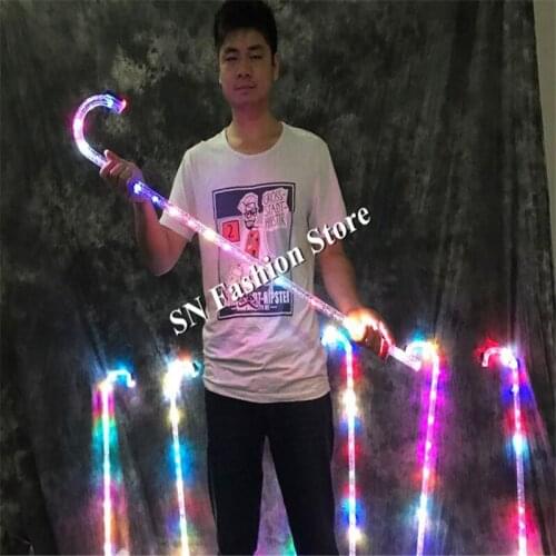 LZ16 Hot 5pcs/lot LED Belly Dance Cane Belly Dancing LED Crutch Jazz Canes Belly Dance Accessories dj bar party nightclub stage
