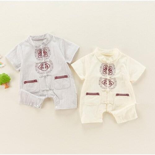 Menoea Short Sleeve Rompers Newborn Baby Chinese Elements Fashion Infant Girls Boys Bodysuits Unisex Toddler Children Clothes