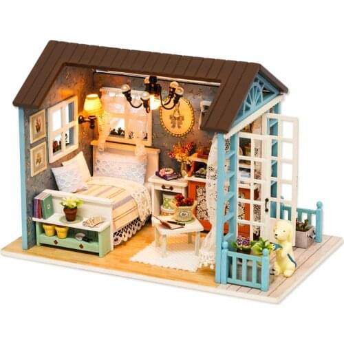 Doll House Miniature DIY Dollhouse With Furnitures Wooden House Casa Toys For Children Birthday Gift