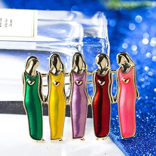 Fashion Designer Brooch Broches Charm Women Pins Best Friends Oil Sister Brooches 4/5 Cute Pin Jewelry Gifts