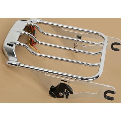 Motorcycle 2 Up Air Wing Luggage Rack LED Light For Harley Touring Road King Street Glide Electra Glide 2009-2013