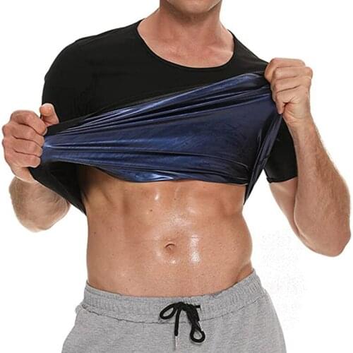 Mens Body Shaper T-shirts Shorts Sleeve Sports Fitness Gym Top Tee Waist Trainer Shaper Slimming Corset Workout Shapewear 5XL