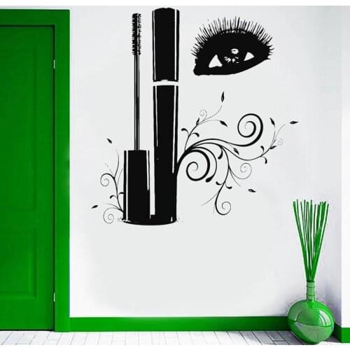 Wall Sticker Room Decal Makeup Cosmetics Mascara Eyelashes Beauty Salon MLY18