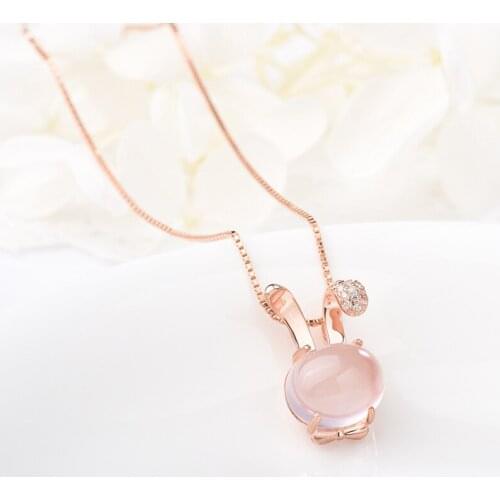 10 New 3D Crystal anime animal bunny Pendant hare Necklace Cute Smart sign Rabbit small rabbit Choker cat Feline pet necklace