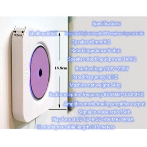 New Wall Mount CD Player Bluetooth English Home Portable CD Walkman CD Player