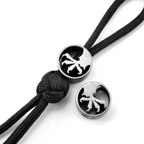 1PC Titanium Alloy Stonewash MT Eagle Claw Knife Beads Lanyard Pendant Paracord Rope DIY Decorative Accessories Pendant Tool