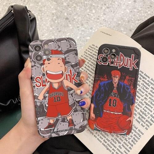 Hot Cartoon Japan Anime Phone Case for iPhone 12 Mini 11 Pro Max XR Xs Max X 7 8 Plus SE 2020 Coque Slam Dunk IMD Protect Cover