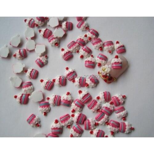 RC76 30pcs Cute Cupcake Shape Nail Resin Decoration Outlooking